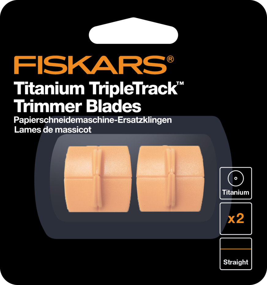 Fiskars Paper Trimmer Blades TripleTrack Titanium Straight Cutting 2/Pkg