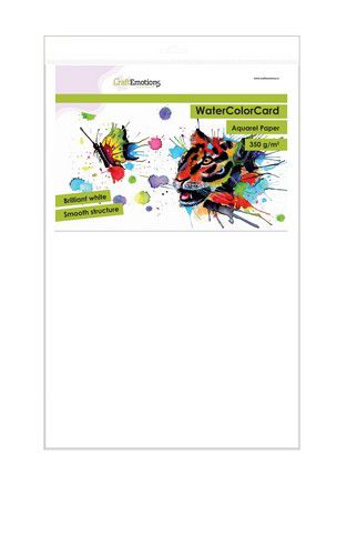 CraftEmotions WaterColorCard Smooth 350gr 32 x 46cm 10/Pkg - Briljant wit