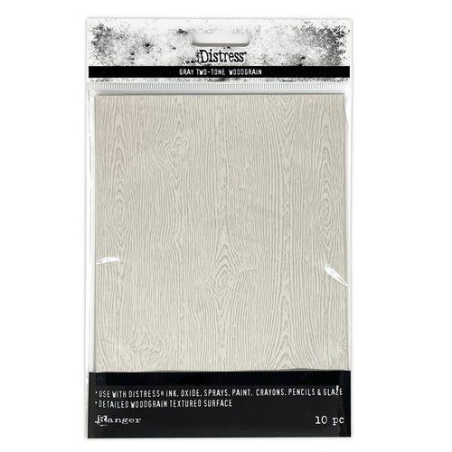 Tim Holtz Distress Holiday Cardstock Woodgrain - Light Grey