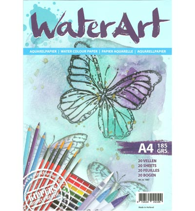 WaterArt Aquarelpapier 20 sheets A4 185gr