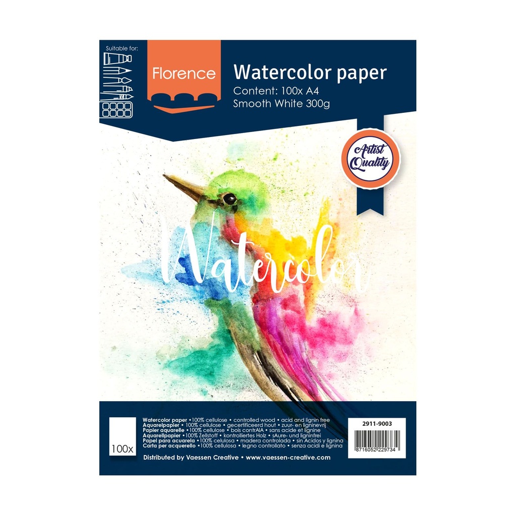 Florence Aquarelpapier Smooth A4 300g - White