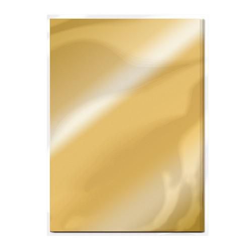 Tonic Studios Mirror Card Gloss A4 5/Pkg - Polished Gold