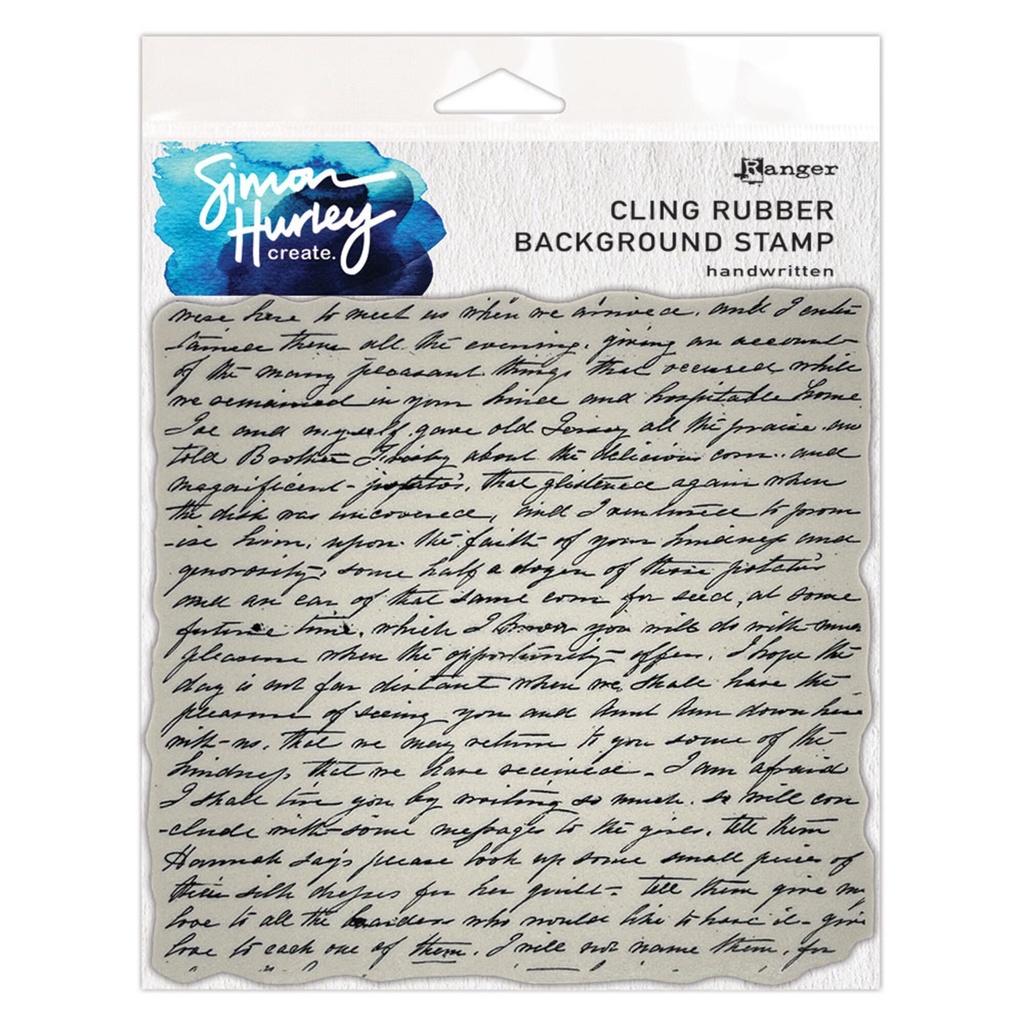 Ranger Simon Hurley Create Cling Stamps - Background Handwritten
