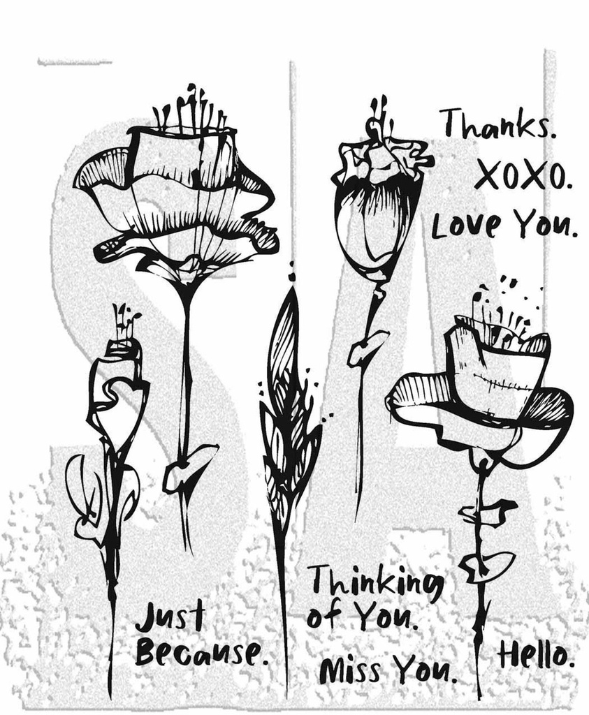 Tim Holtz Cling Stamps - CMS479 Abstract Florals