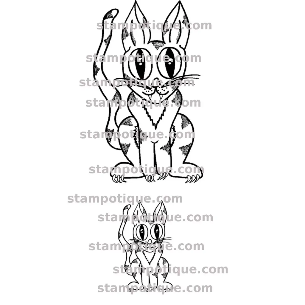 Stampotique Cling Stamp - 7438 Catelyn with little Catelyn on the side