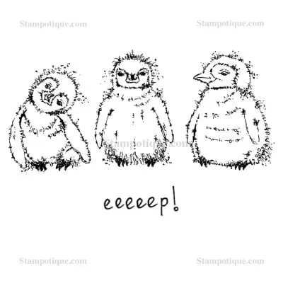 Stampotique Cling Stamp - 14018 The Crew with word on the side