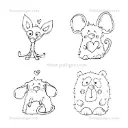 Stampotique Cling Stamp - 5850 Animal Cube