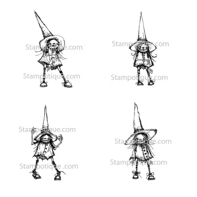 Stampotique Cling Stamp - 6288 Witchie Cube