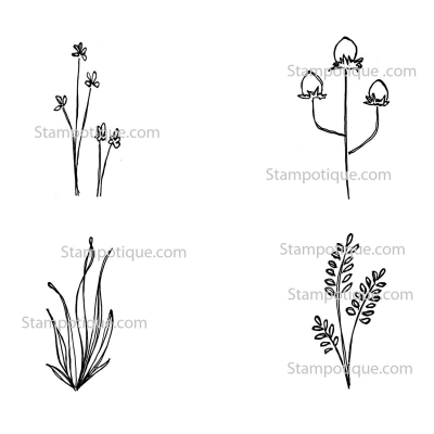 Stampotique Cling Stamp - 13080 Floral Cube 2