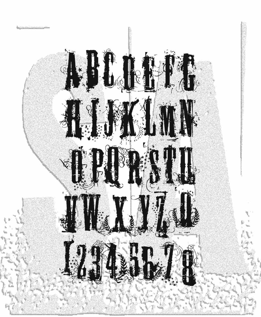 Tim Holtz Cling Stamps - CMS008 Grunge Alphabet