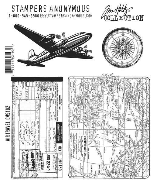 Tim Holtz Cling Stamps - CMS102 Air Travel