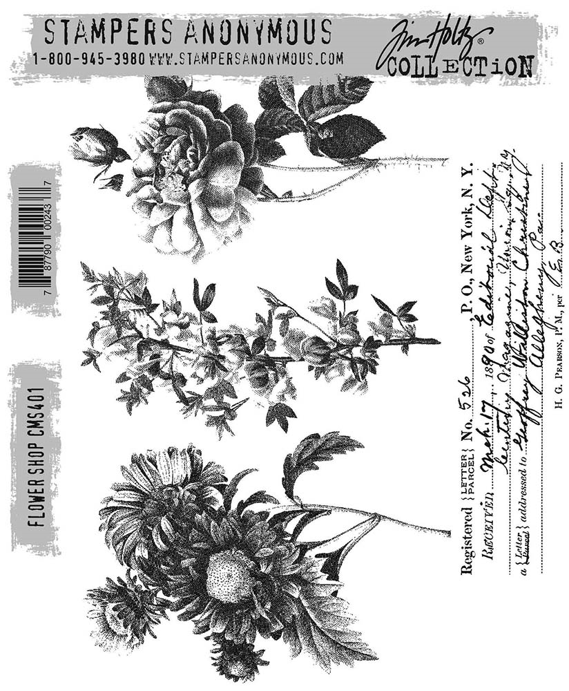 Tim Holtz Cling Stamps - CMS401 Flower Shop