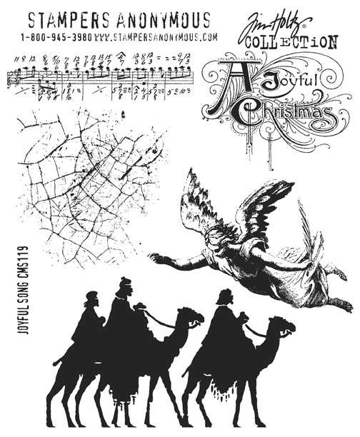 Tim Holtz Cling Stamps - CMS119 Joyful Song