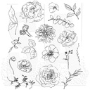 Tim Holtz Cling Stamps - CMS445 Floral Elements