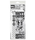 Tim Holtz Clear Stamps and Stencil - #64 Hipster Bunny, Plaid and Polkadot