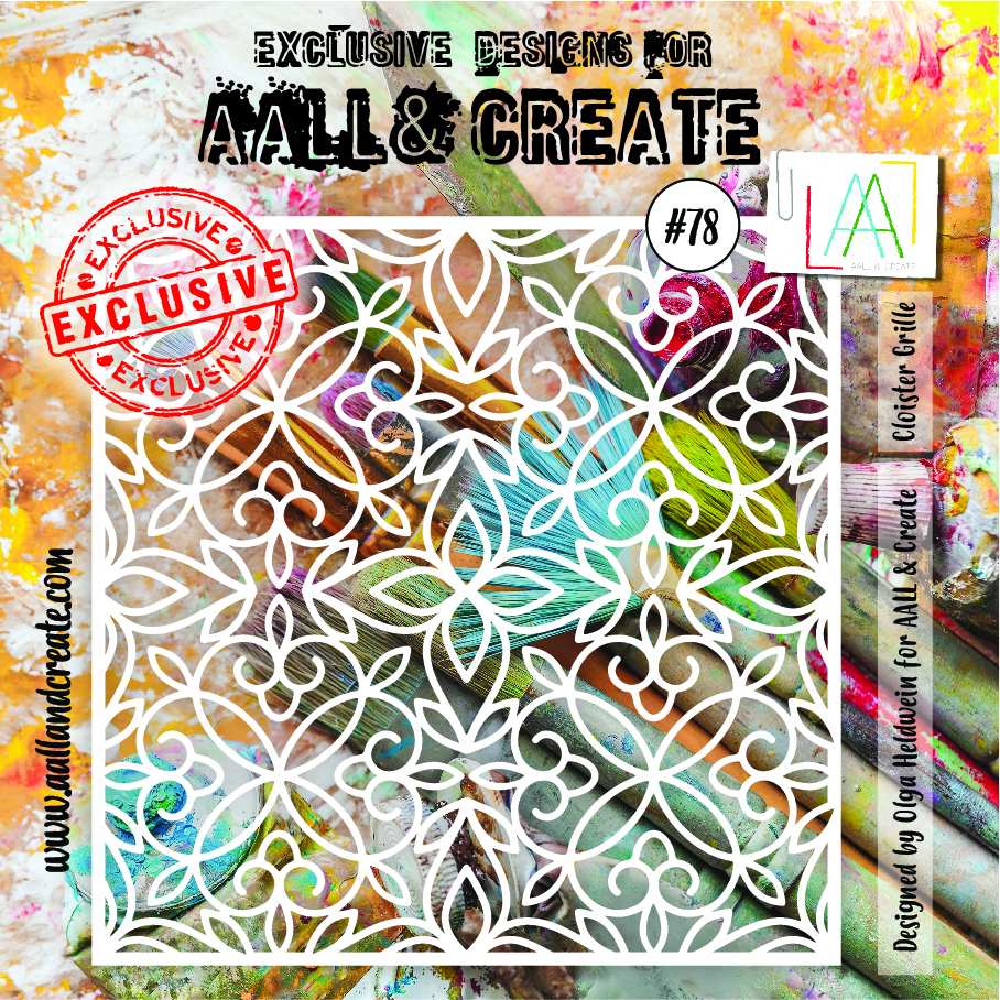AALL & Create Stencil 6'x6' By Olga Heldwein - #78 Cloister Grille