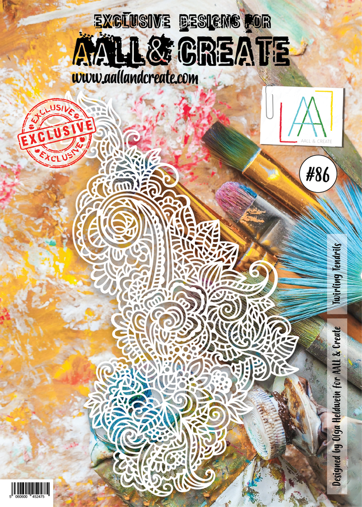 AALL & Create Stencil A4 By Olga Heldwein - #86 Twirling Tendrils