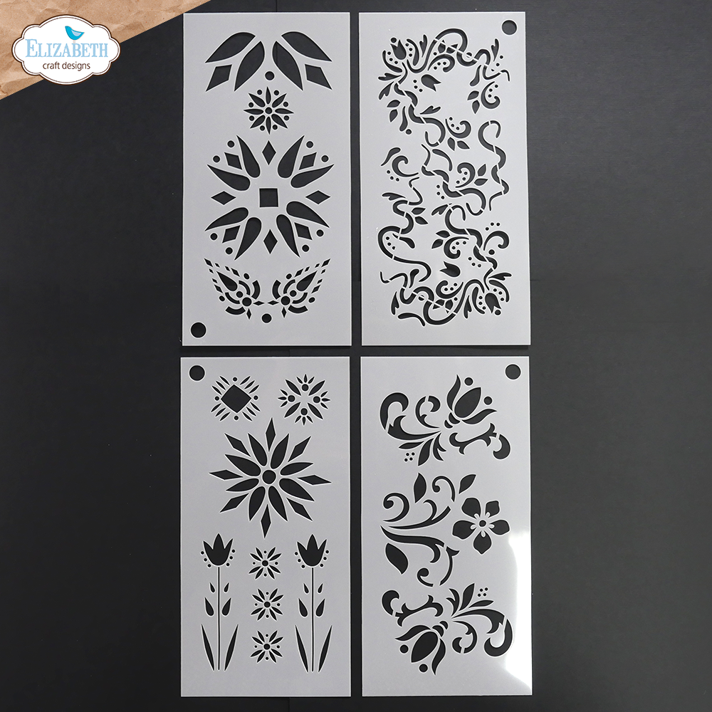 Elizabeth Craft Designs Stencils - S046 Floral Stencils