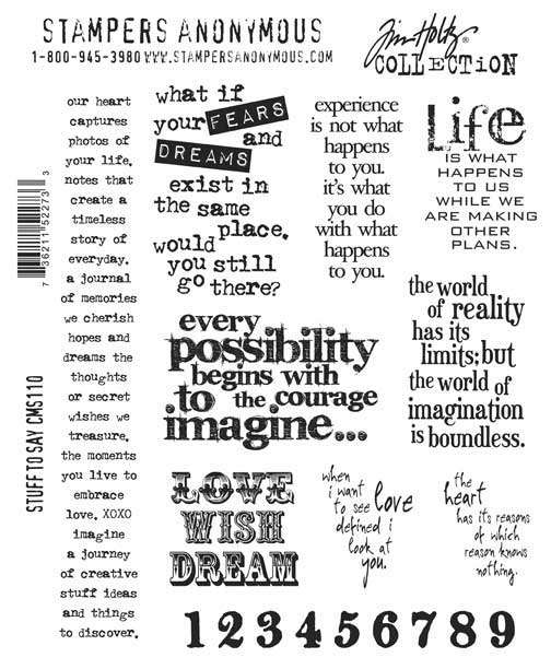 Tim Holtz Cling Stamps - CMS110 Stuff 2 Say