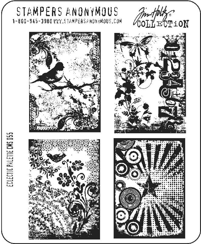 Tim Holtz Cling Stamps - CMS055 Eclectic Palette