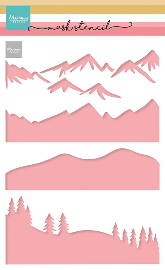 Marianne Design Stencils Mask A5 - PS8170 Mountain Scenery