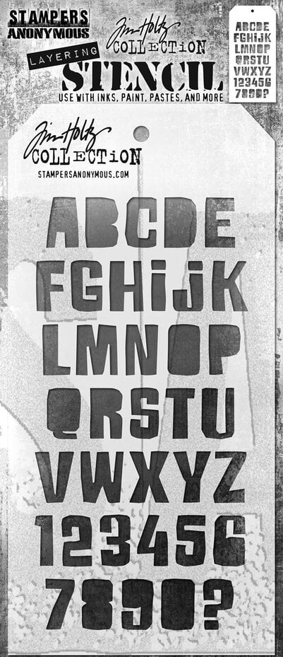 Tim Holtz Layering Stencil - THS176 Cutout Alpha