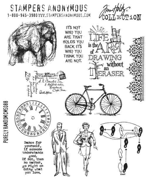 Tim Holtz Cling Stamps - CMS088 Purely Random
