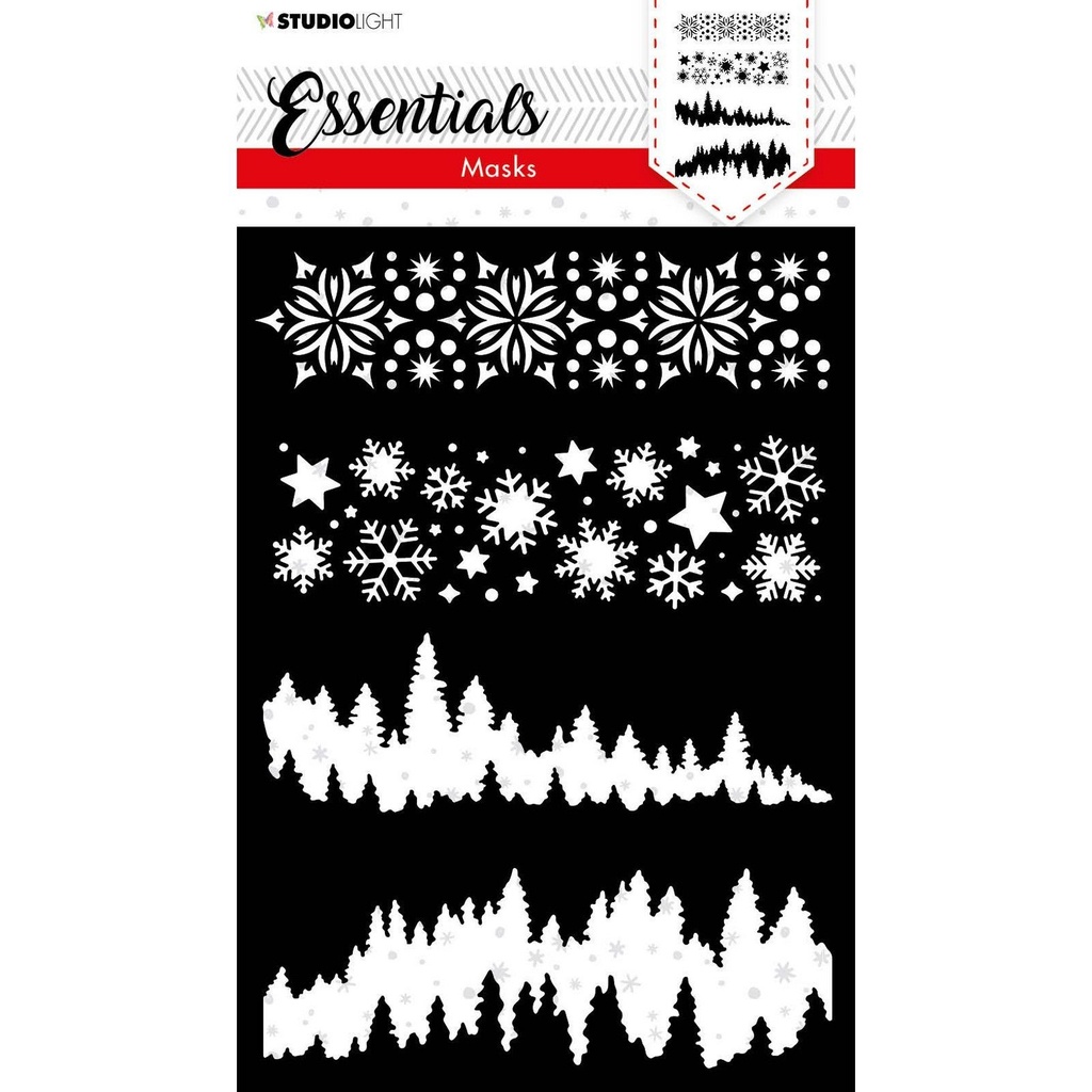 Studio Light Mask 148x210mm 4/Pkg Essentials - Christmas Horizontal Borders nr. 36