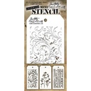 Tim Holtz Mini Layering Stencil Set 3/Pkg - Set #10