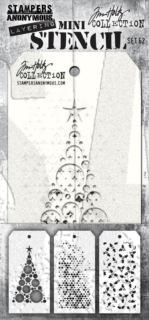 Tim Holtz Mini Layering Stencil Set 3/Pkg - Set #62