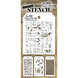 Tim Holtz Mini Layering Stencil Set 3/Pkg - Set #3