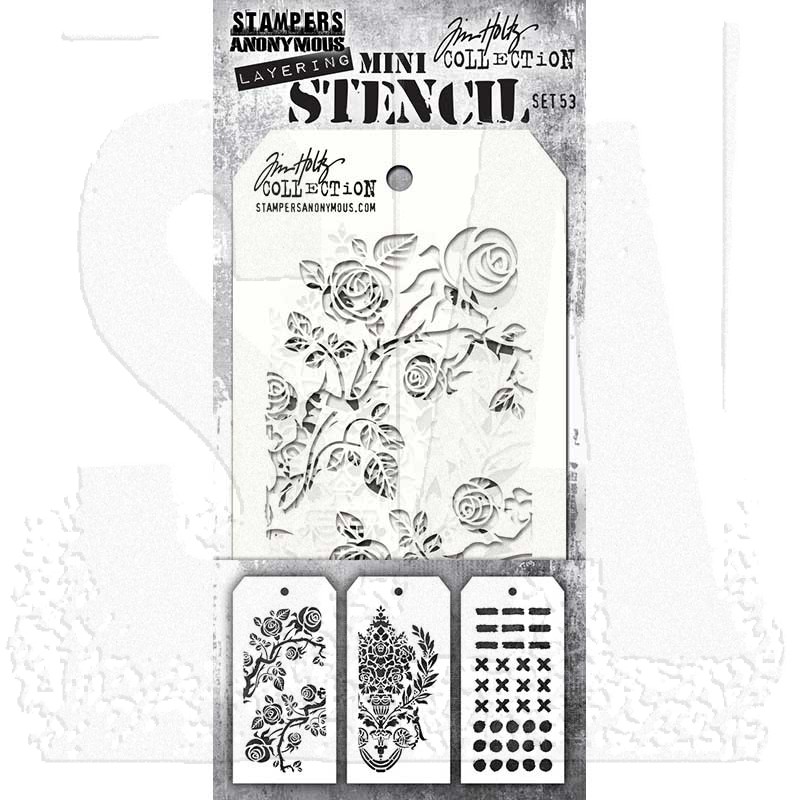 Tim Holtz Mini Layering Stencil Set 3/Pkg - Set #53