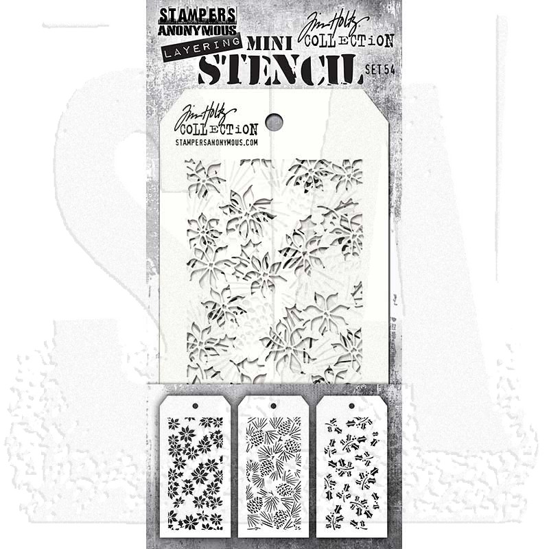 Tim Holtz Mini Layering Stencil Set 3/Pkg - Set #54