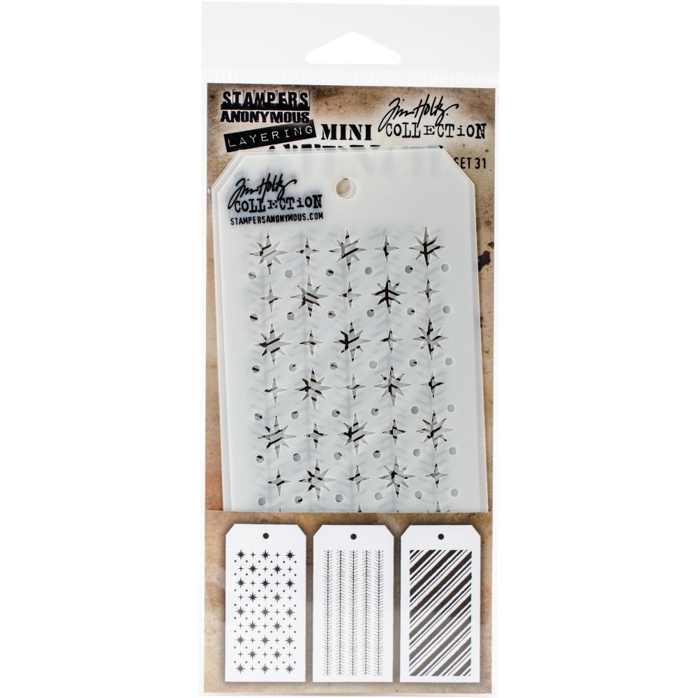 Tim Holtz Mini Layering Stencil Set 3/Pkg - Set #31
