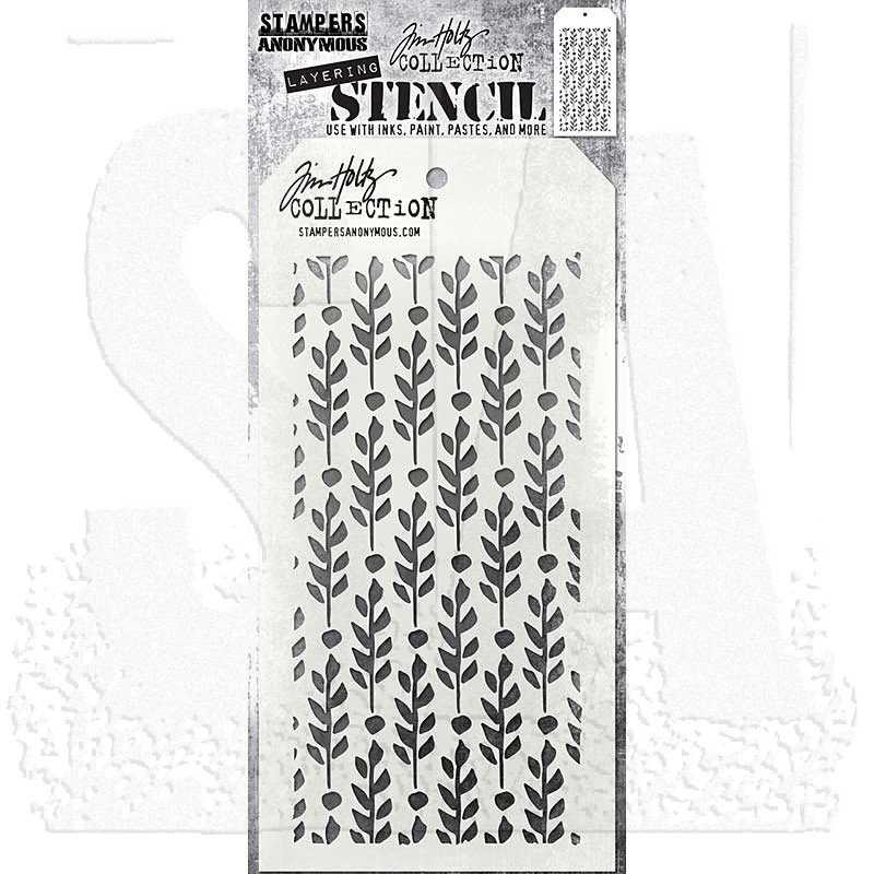Tim Holtz Layering Stencil - THS174 Berry Leaves