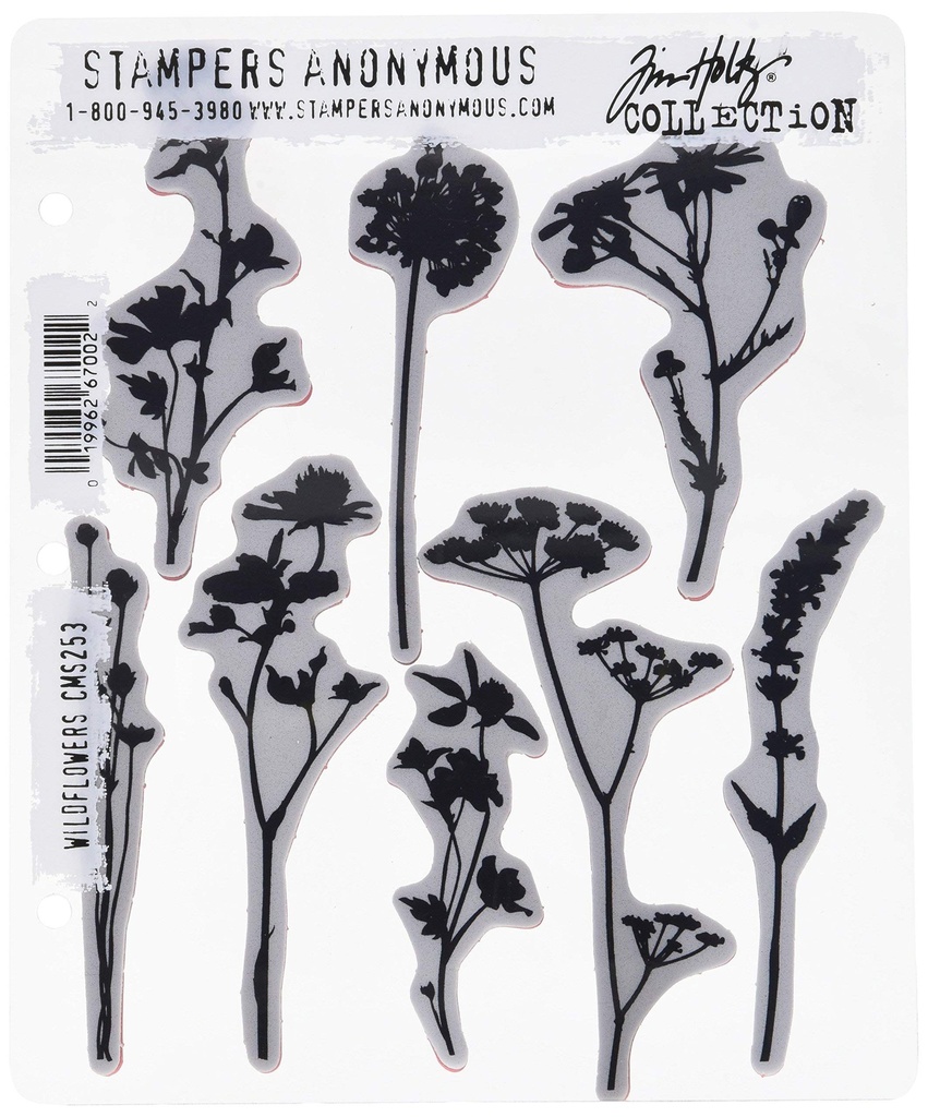 Tim Holtz Cling Stamps - CMS253 Wildflowers 