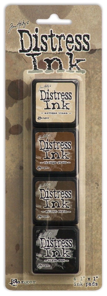 Tim Holtz Distress Mini Ink Pads 4/Pkg - Kit 3