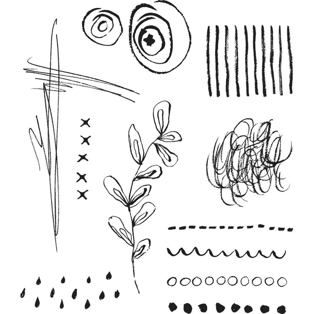 Tim Holtz Cling Stamps - CMS363 Media Marks #2