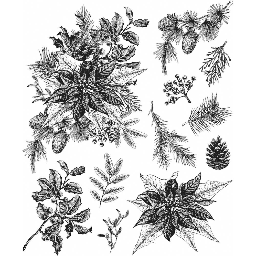 Tim Holtz Cling Stamps - CMS390 Yuletide Gatherings