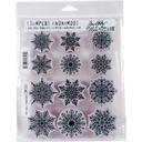 Tim Holtz Cling Stamps - CMS320 Mini Swirley Snowflakes