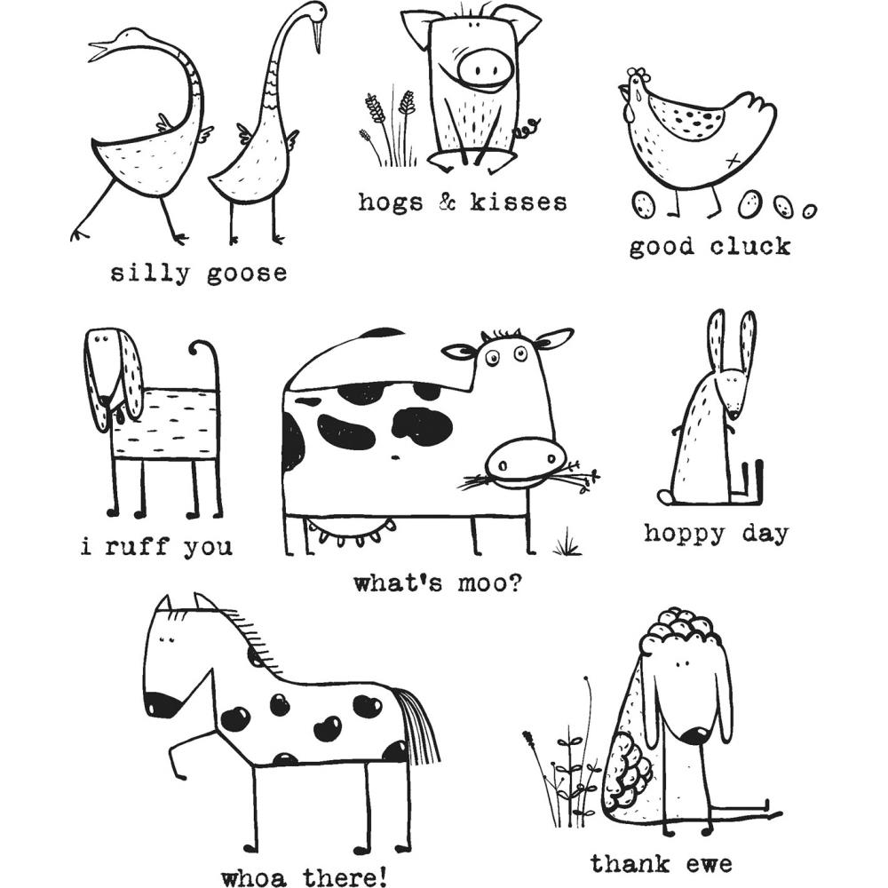 Tim Holtz Cling Stamps - CMS361 Funny Farm