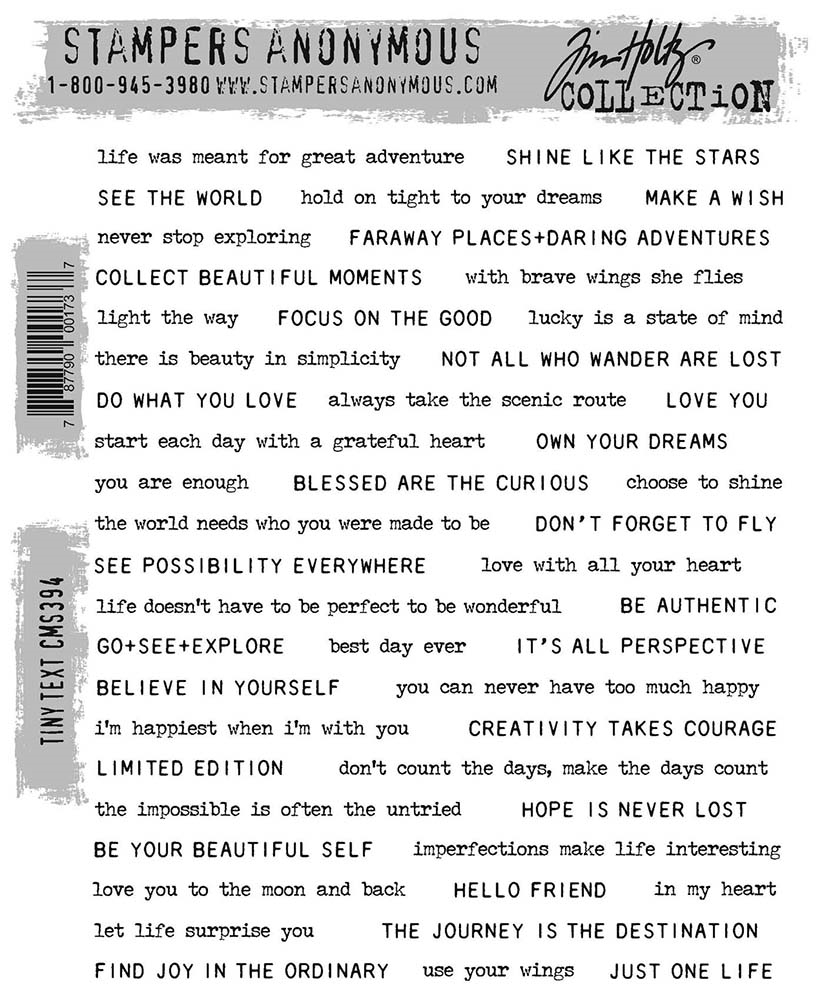 Tim Holtz Cling Stamps - CMS394 Tiny Text