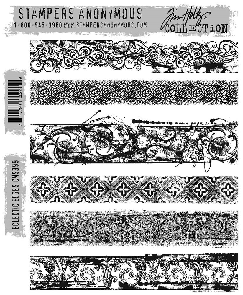 Tim Holtz Cling Stamps - CMS399 Eclectic Edges