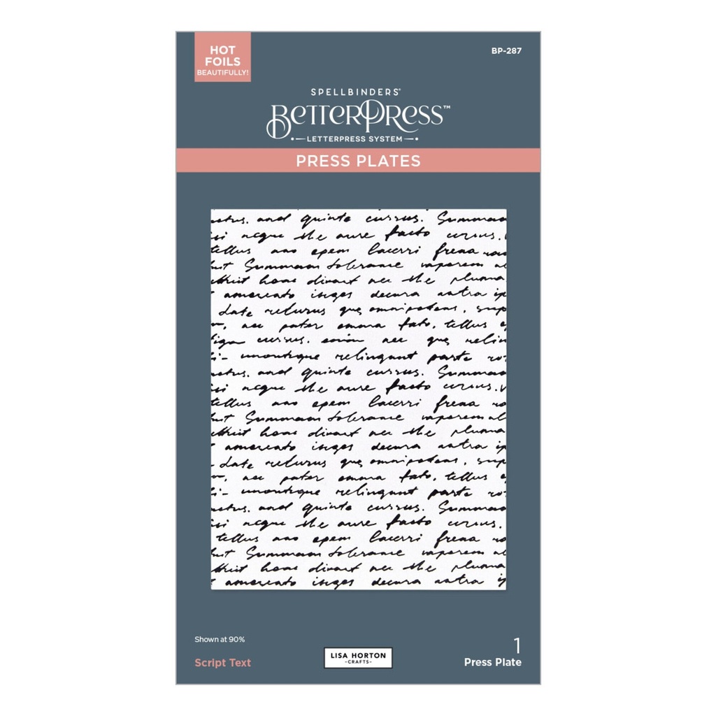 Spellbinders BetterPress Plate - BP-287 Script Tekst