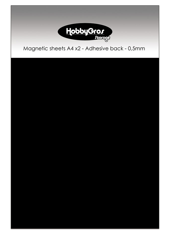 HobbyGros Storage Magnetic Sheets A4 Adhesive Back 0.5mm 2/Pkg