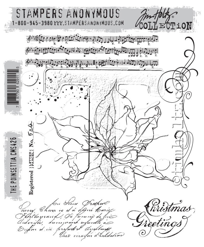 Tim Holtz Cling Stamps - CMS426 The Poinsettia