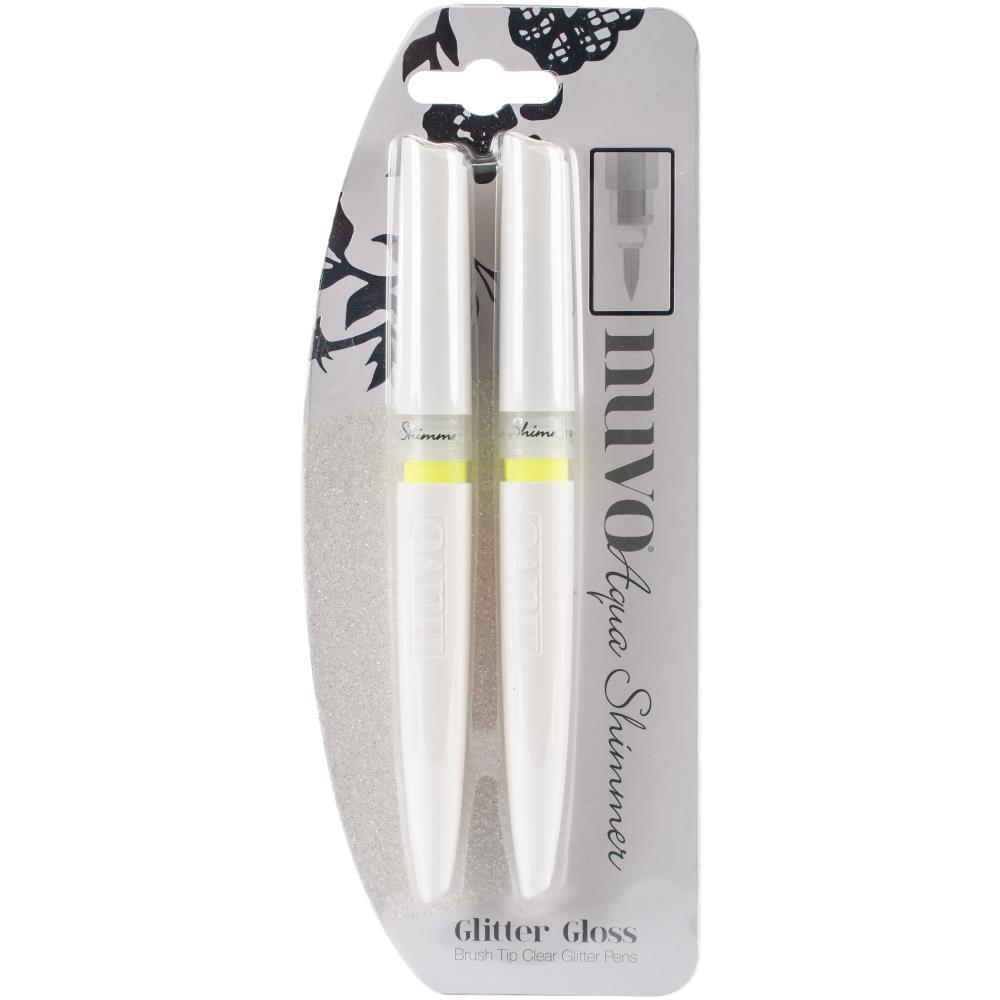 Nuvo Aqua Shimmer Glitter Gloss Pens - Brush Tip Clear 