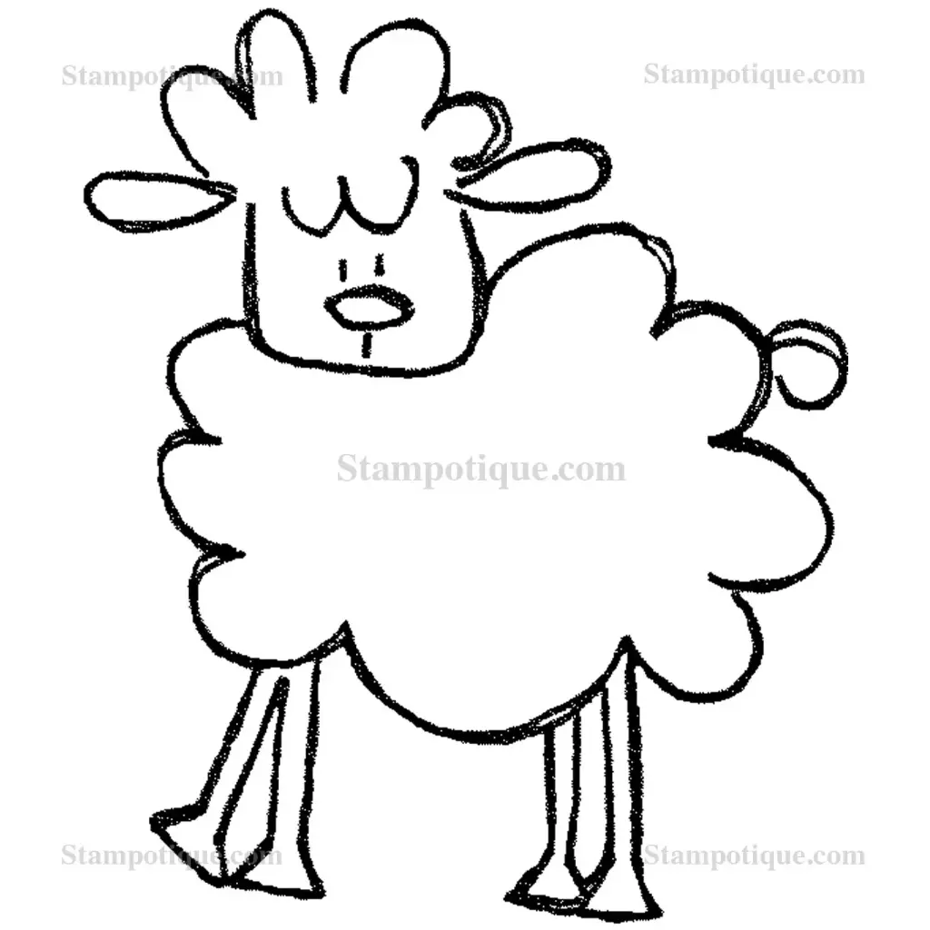 Stampotique Wood Stamp - 13029 Ewe