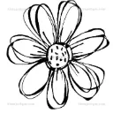 Stampotique Wood Stamp - 9165 Carol's Flower, large