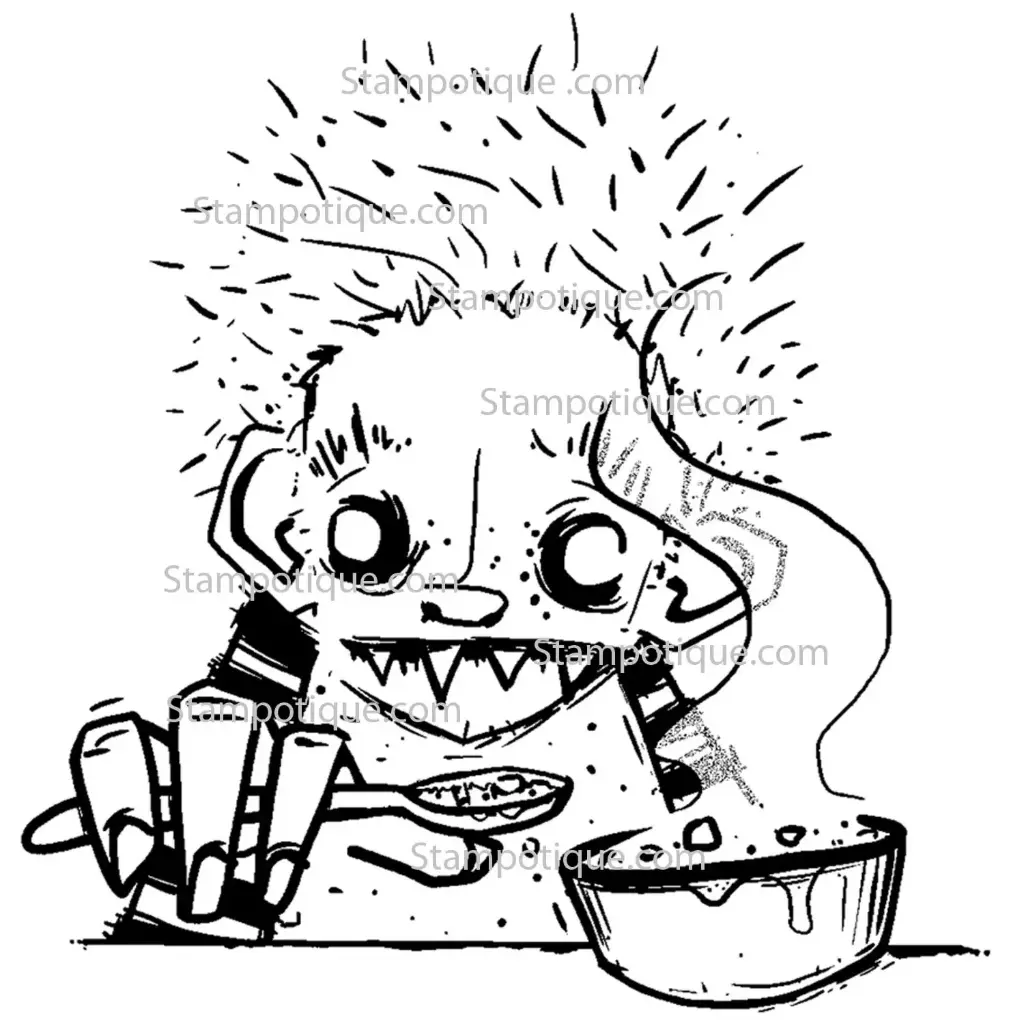 Stampotique Wood Stamp - 6277 Me and you soup